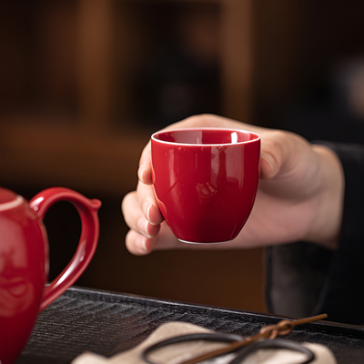 Chinesische rote Teekanne