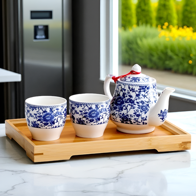 Chinesische Teekanne blau und weiß