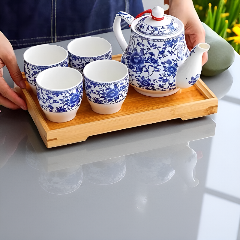 Chinesische Teekanne blau und weiß