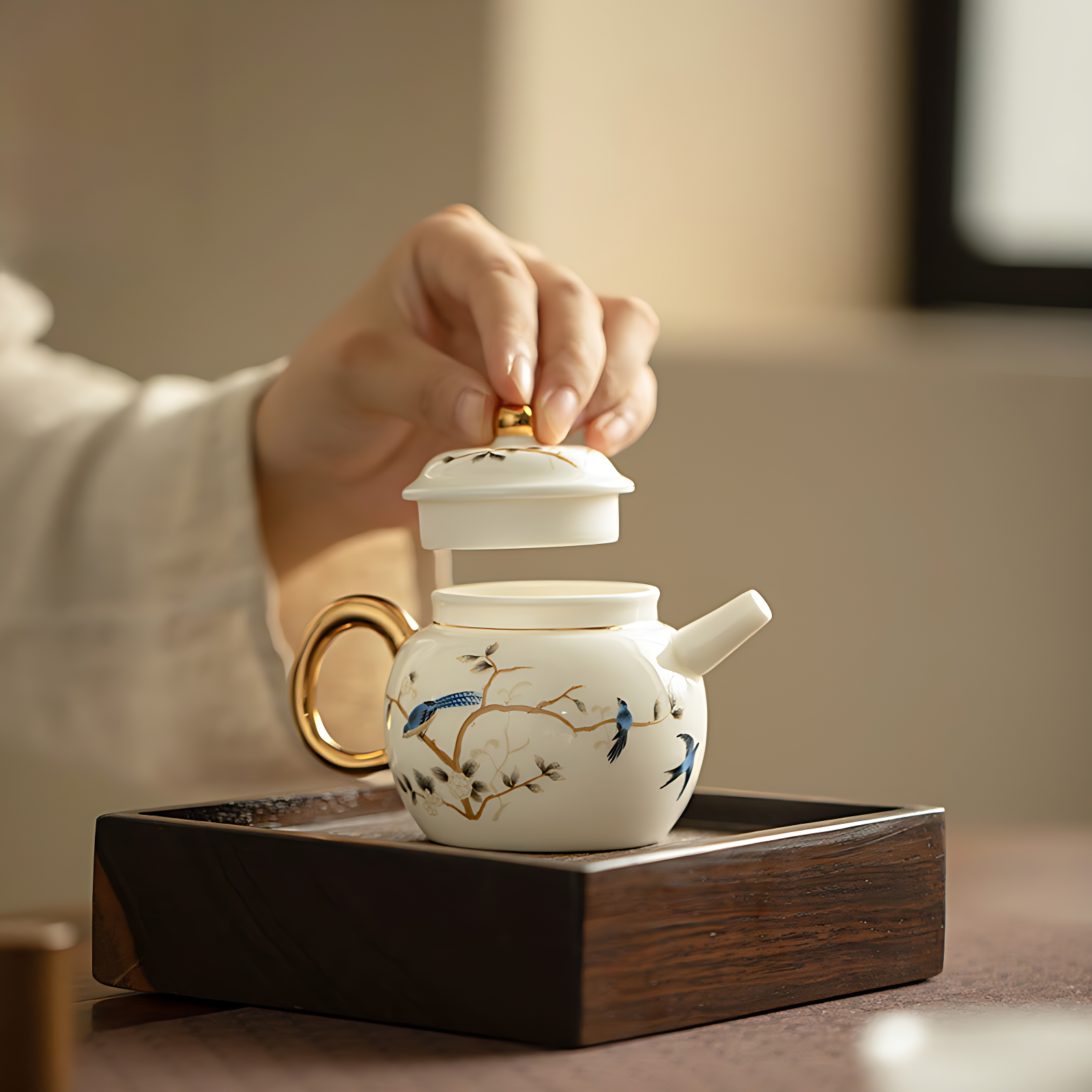 Chinesische Teekanne Porzellan