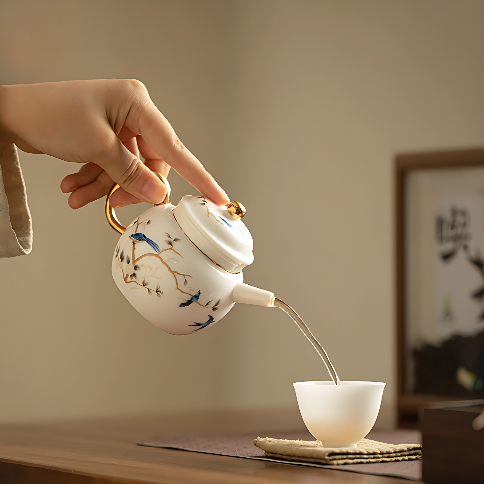 Chinesische Teekanne Porzellan