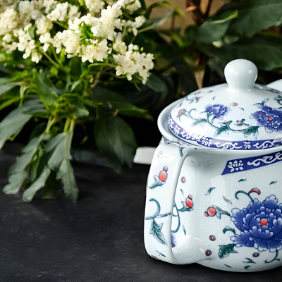 Chinesisches blaues Porzellan Teeset