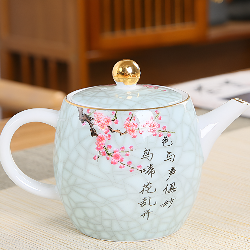 Chinesisches Porzellan-Teeservice mit Vogeldekor