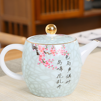 Chinesisches Porzellan-Teeservice mit Vogeldekor