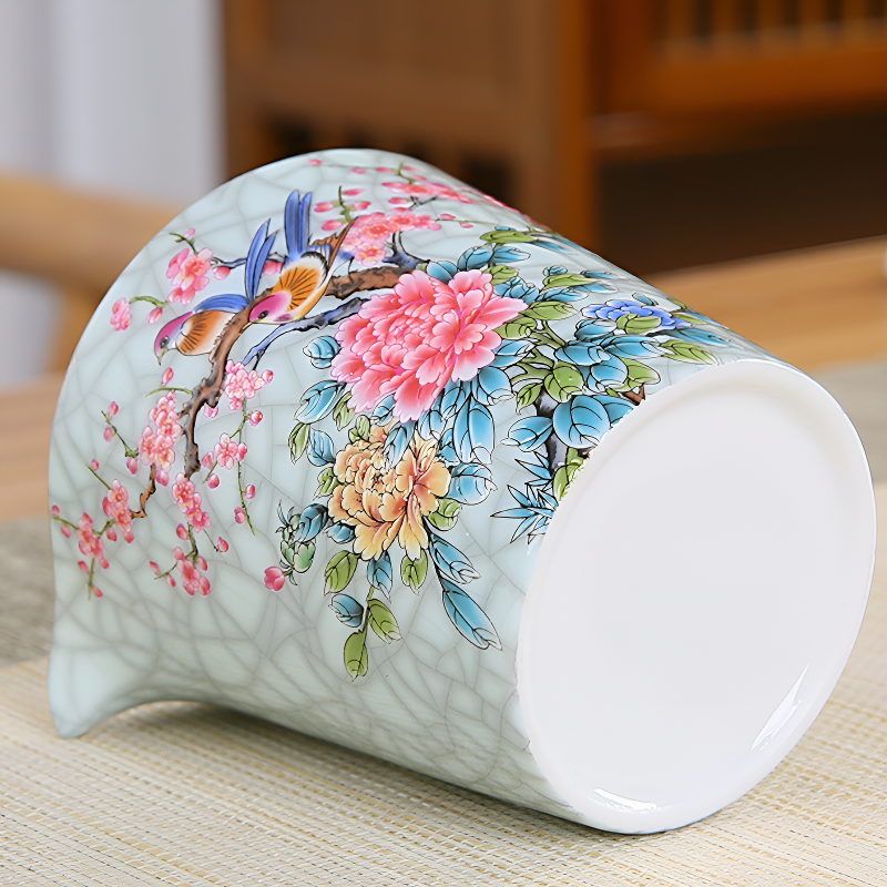 Chinesisches Porzellan-Teeservice mit Vogeldekor