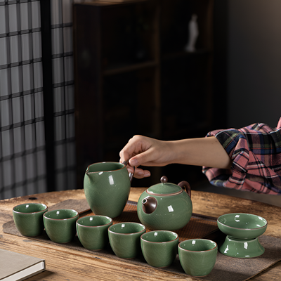 Chinesisches Porzellan Teeset grün