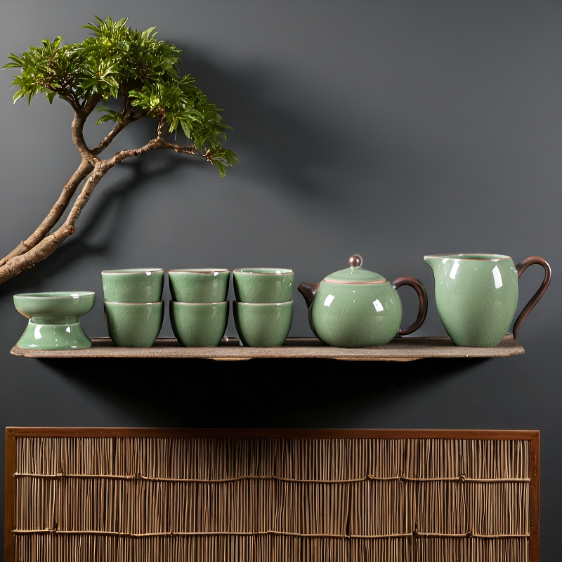 Chinesisches Porzellan Teeset grün