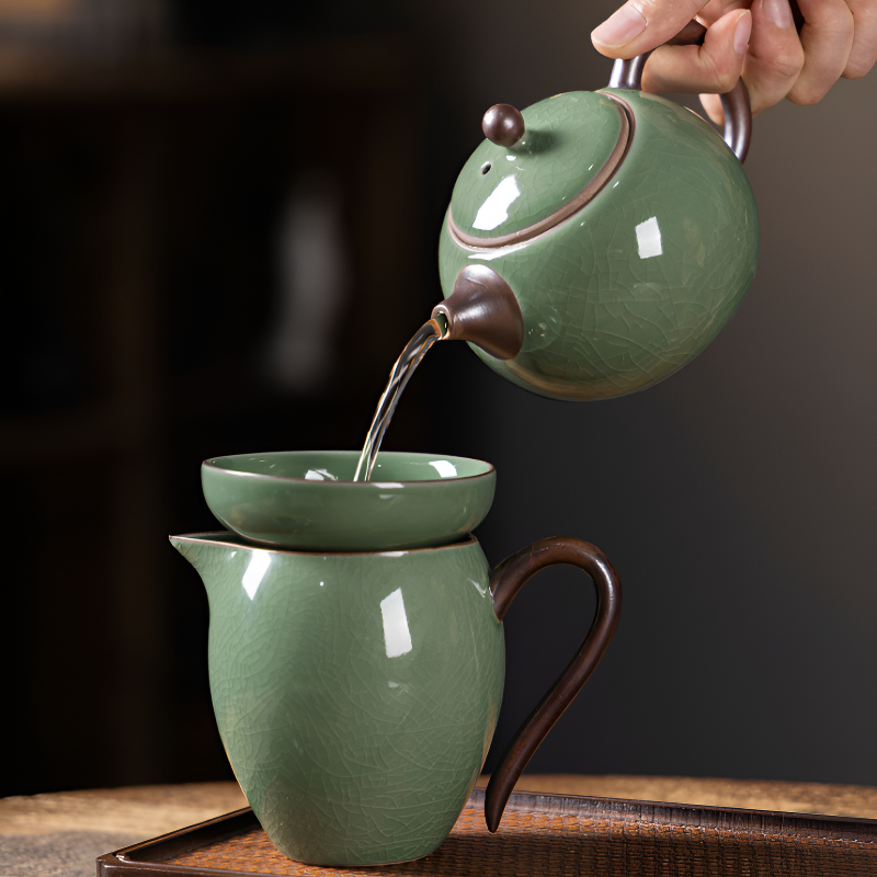 Chinesisches Porzellan Teeset grün