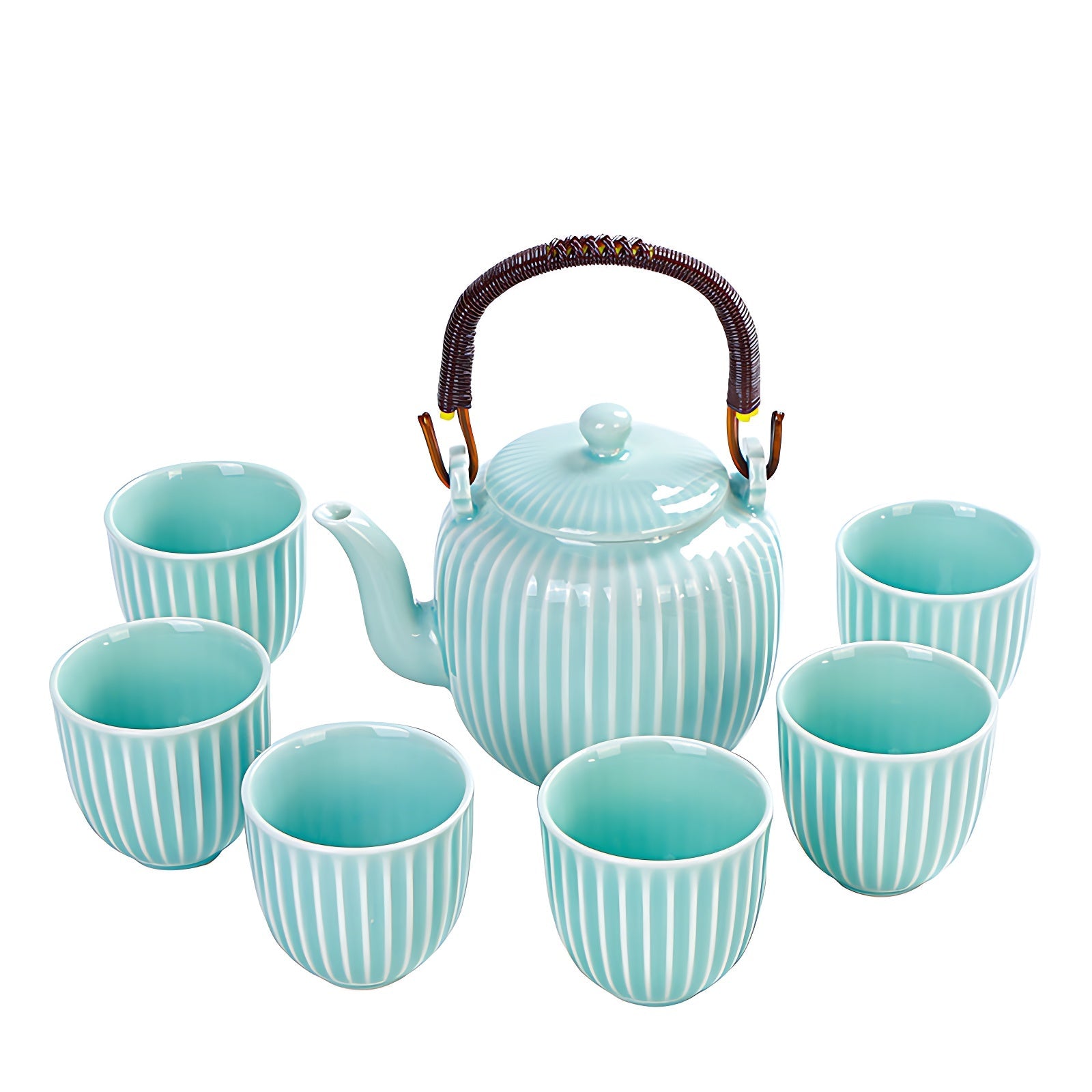 Chinesisches Teeservice 6 Tassen Kanne