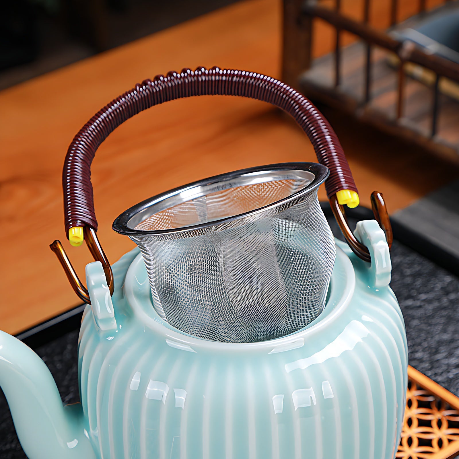 Chinesisches Teeservice 6 Tassen Kanne