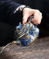 Chinesisches Teeservice Blau Mit Goldrand