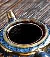 Chinesisches Teeservice Blau Mit Goldrand