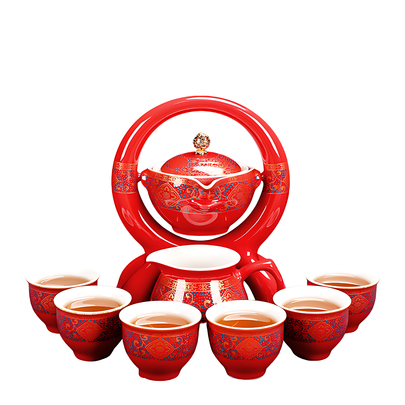 Chinesisches Teeservice Rot