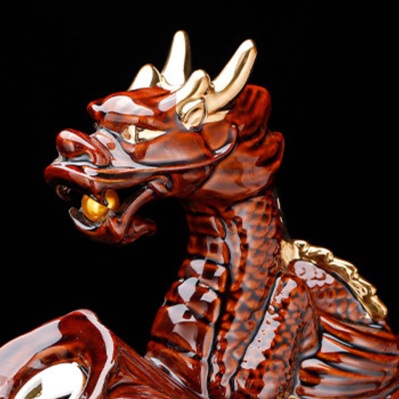 Chinesisches Teeset golden und braun Reliefmuster