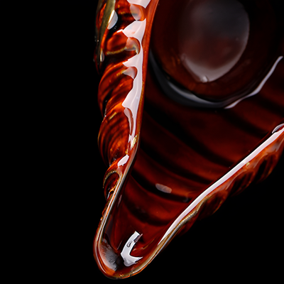 Chinesisches Teeset golden und braun Reliefmuster