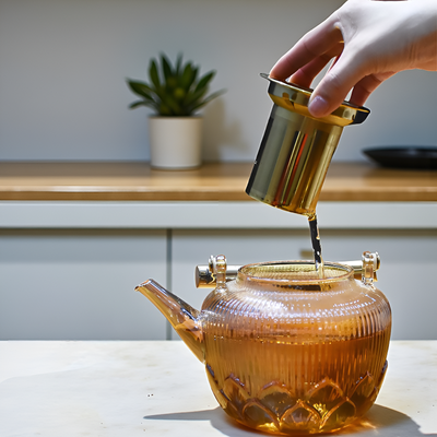 Design-Glas-Teekanne