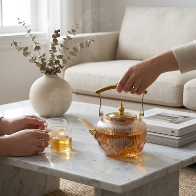 Design-Glas-Teekanne