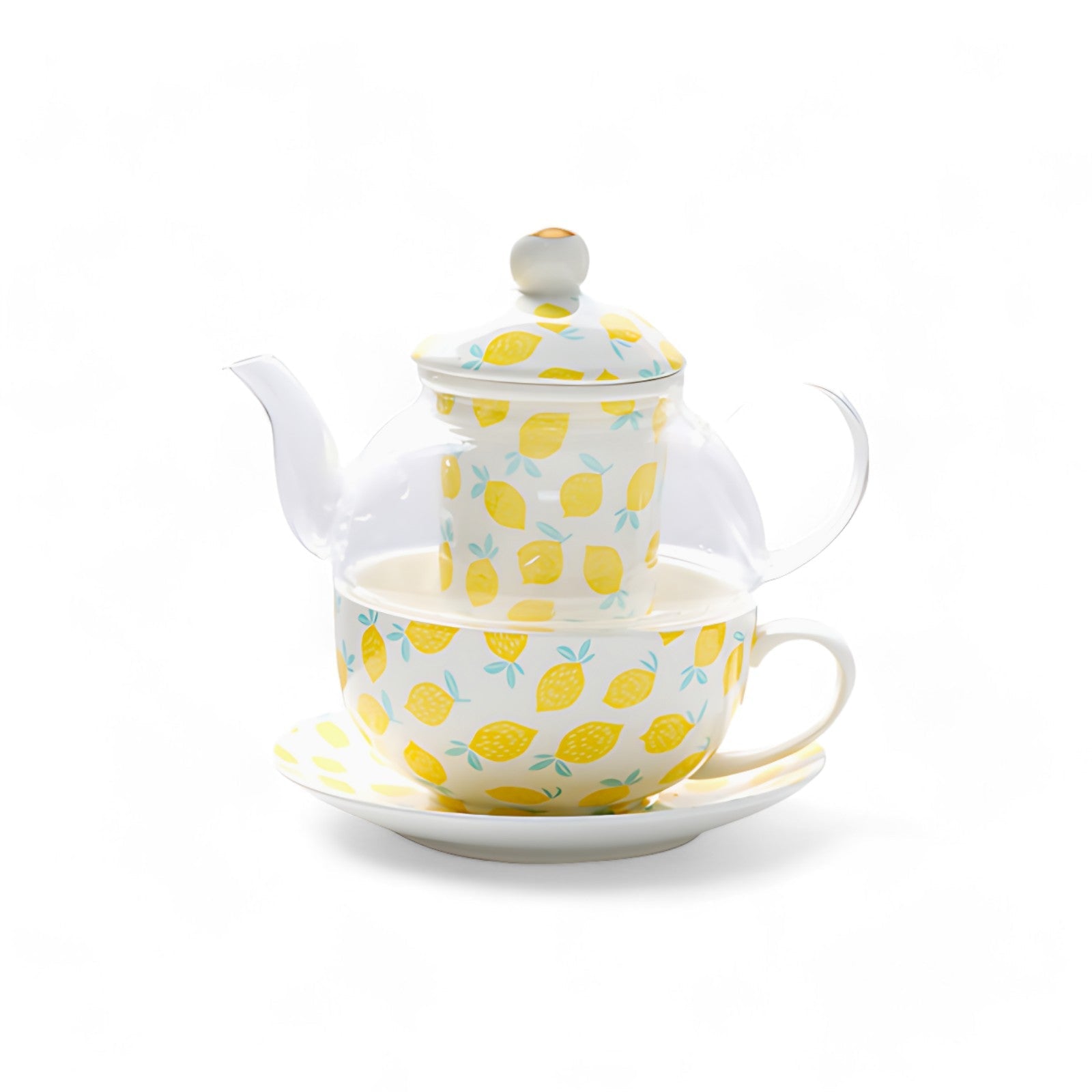 Ein Tassen Teekannen Mit Sieb