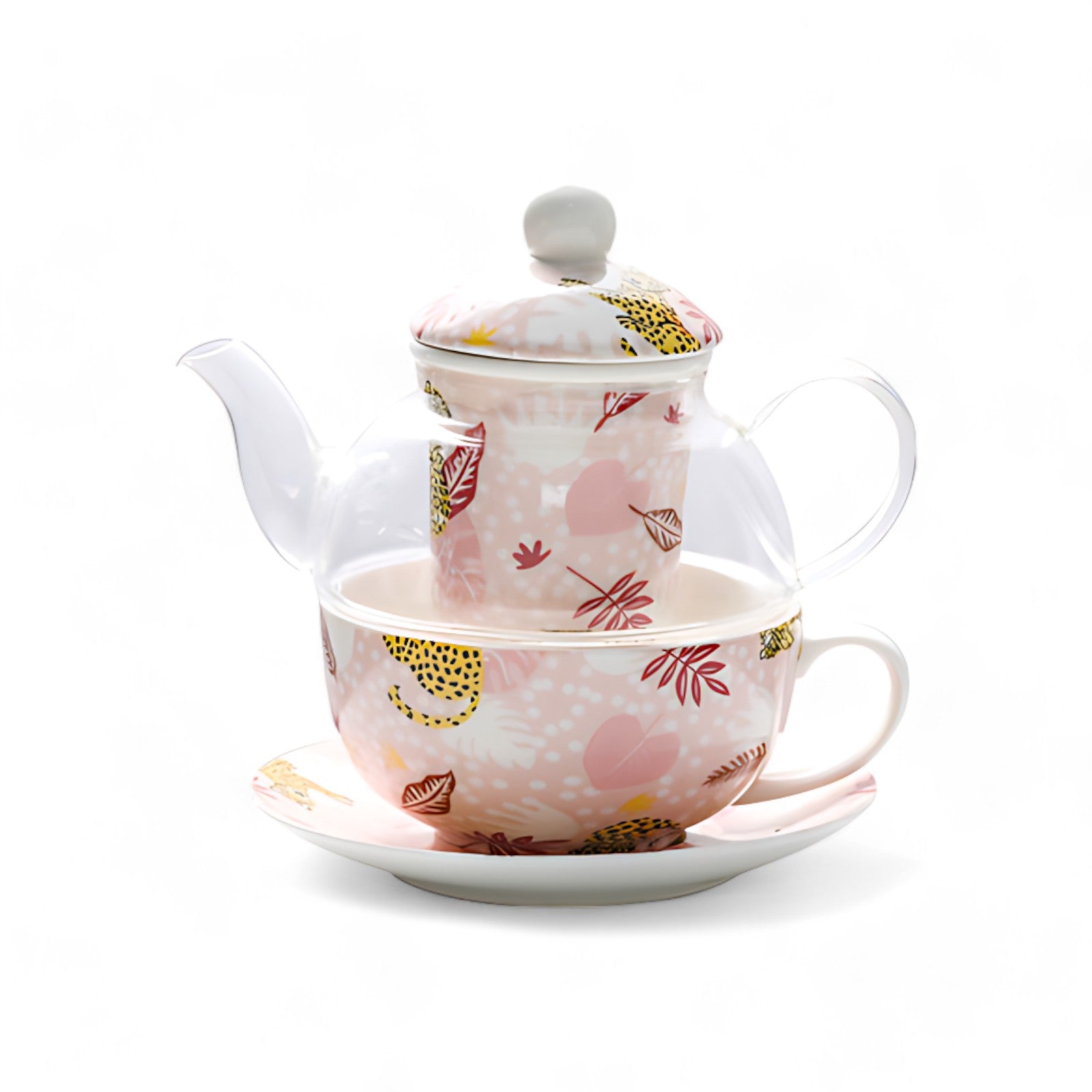 Ein Tassen Teekannen Mit Sieb