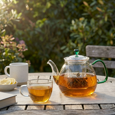 Einfache transparente Teekanne