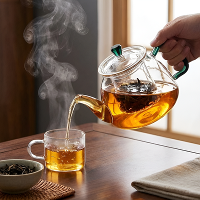Einfache transparente Teekanne