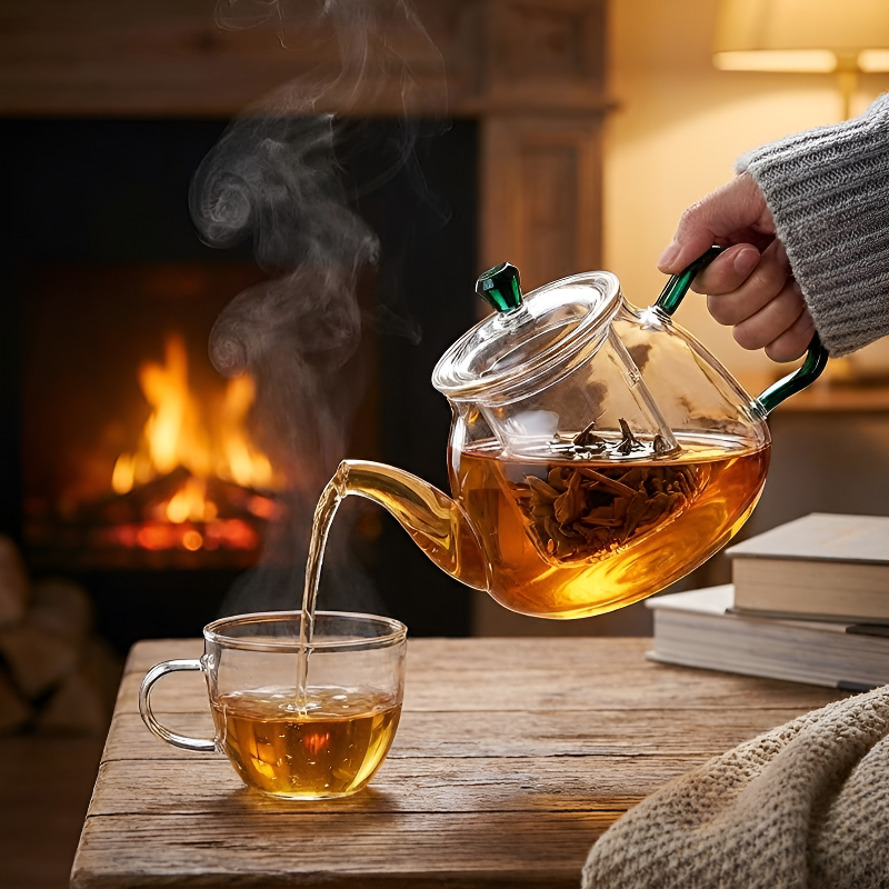 Einfache transparente Teekanne