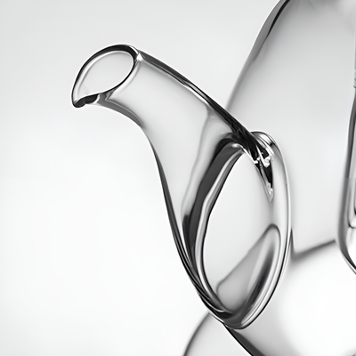 Einfache transparente Teekanne