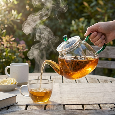 Einfache transparente Teekanne