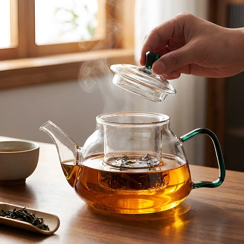 Einfache transparente Teekanne