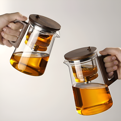 Elegante transparente Teekanne