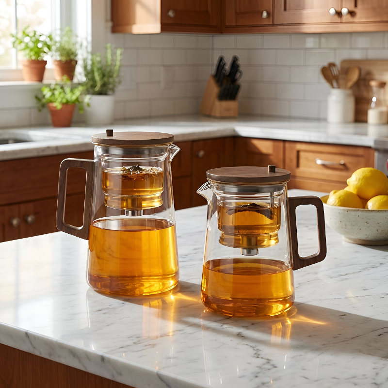 Elegante transparente Teekanne