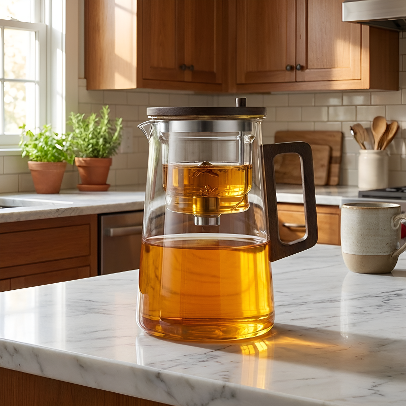 Elegante transparente Teekanne