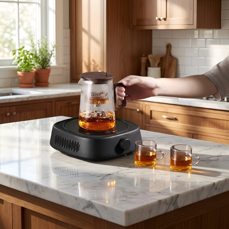 Elegante transparente Teekanne