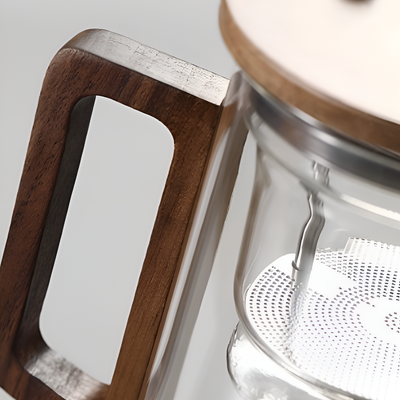 Elegante transparente Teekanne