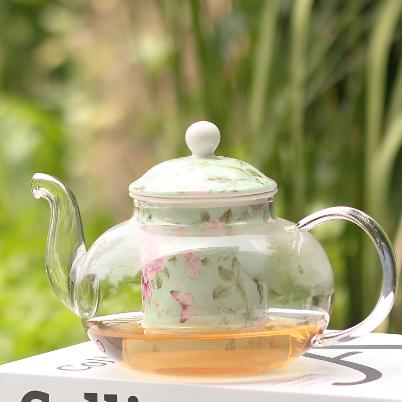 Englische Glas Teekanne