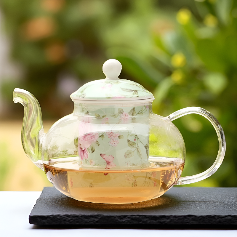 Englische Glas Teekanne