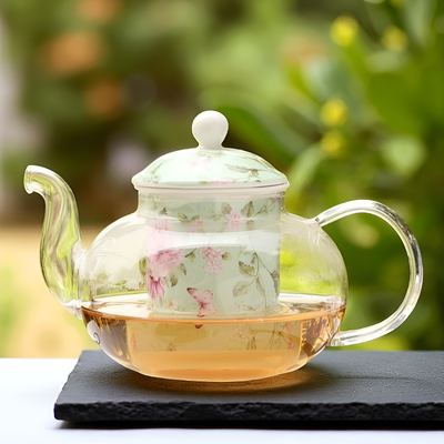 Englische Glas Teekanne