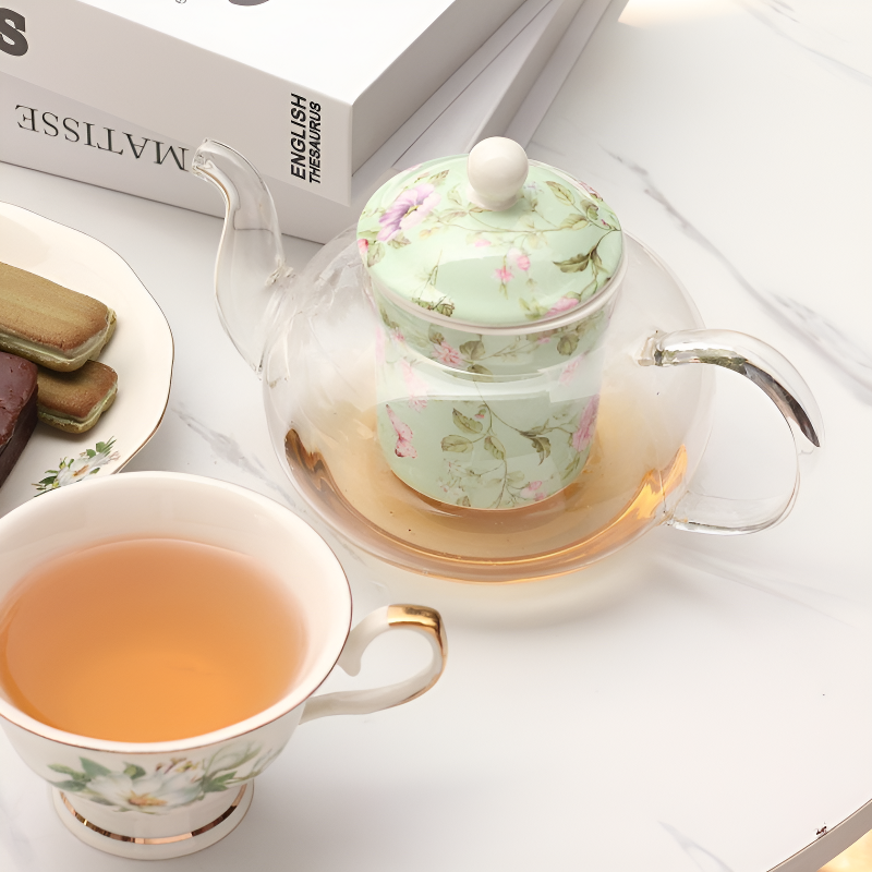 Englische Glas Teekanne