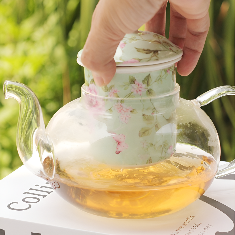 Englische Glas Teekanne
