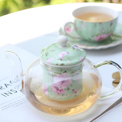Englische Glas Teekanne