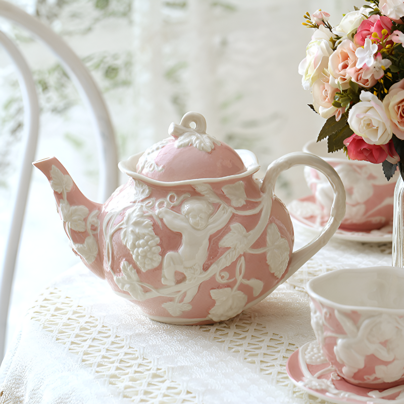 Englische Teekanne romantisches Dekor