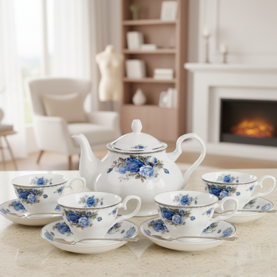 Englische weiße Porzellan Teekanne