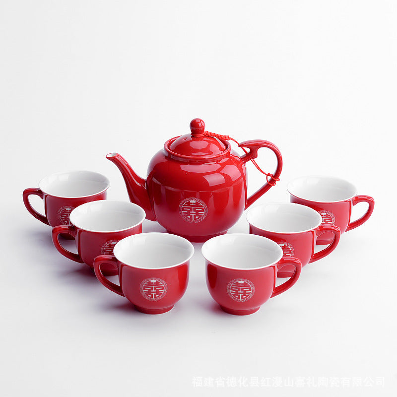 Englisches Teeservice in Rot