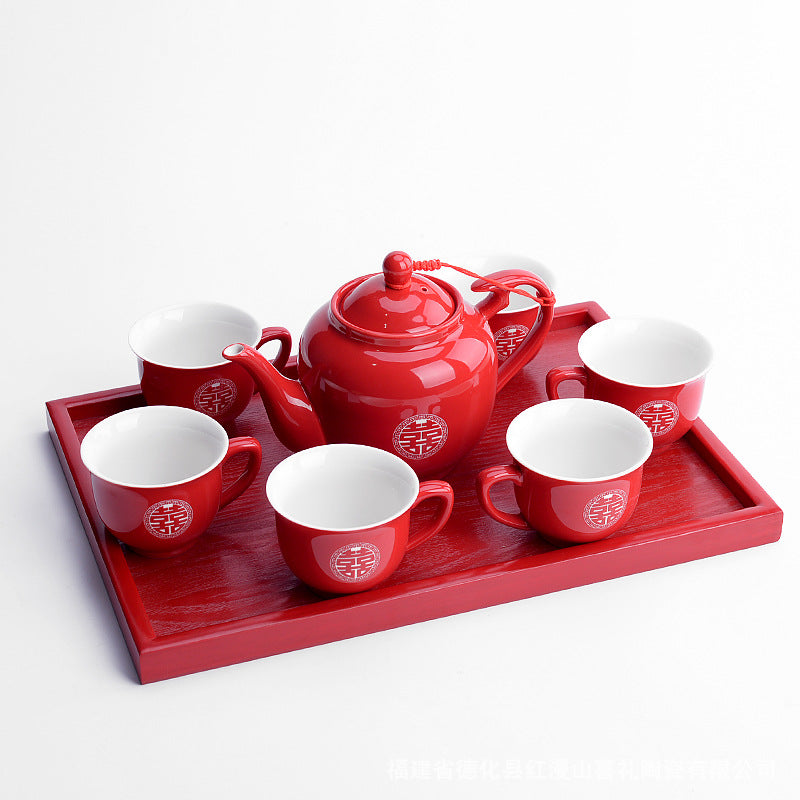 Englisches Teeservice in Rot