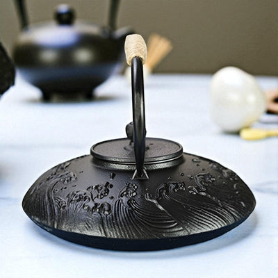 Flache Gusseisen Teekanne