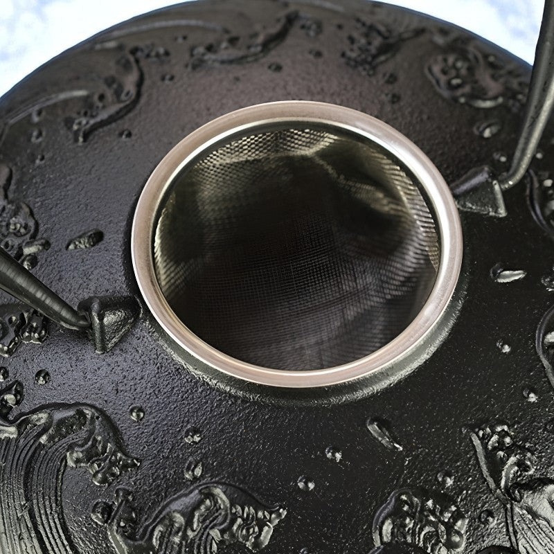 Flache Gusseisen Teekanne