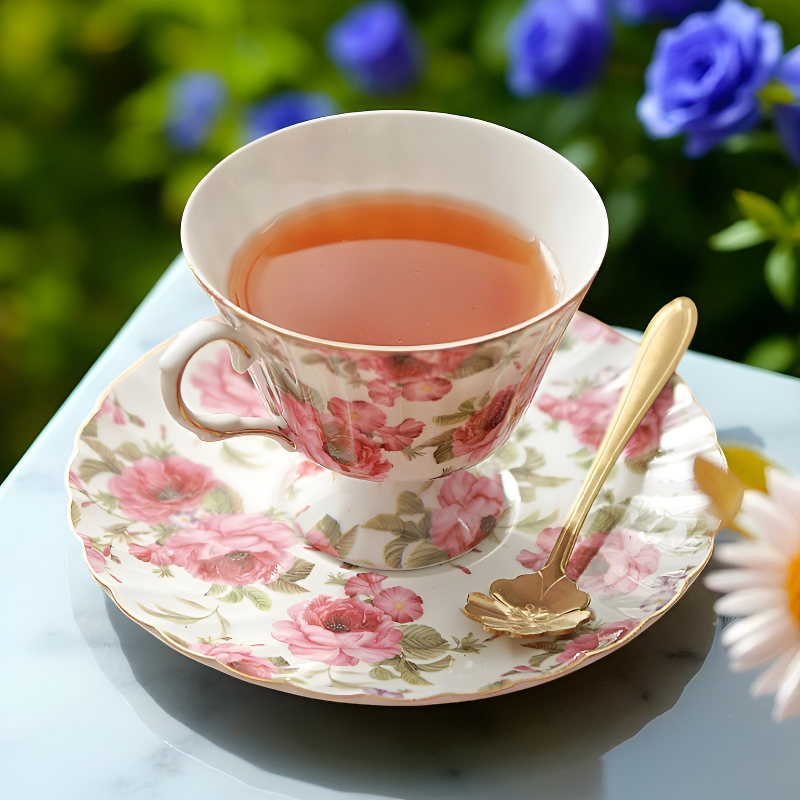 Geblümte Vintage-Teekanne