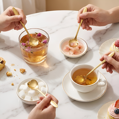 Geblümter Teelöffel