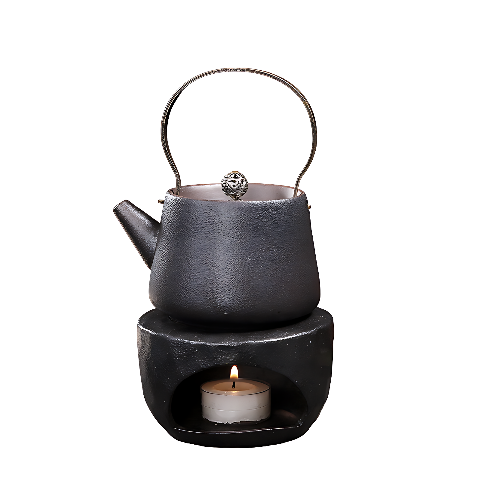 Getöpferte Teekanne Mit Stövchen