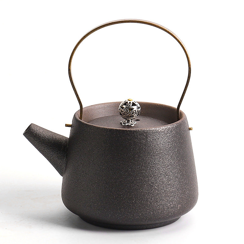 Getöpferte Teekanne Mit Stövchen